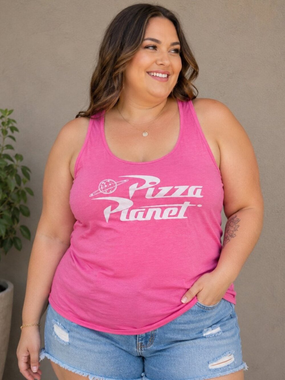 Toy Story Pizza Planet Tank Top 2XL Pink